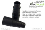 Two Genuine XtraHand Professional Flexible Tapered Hose Adapters for connecting hose-mounted vacuums and dust extractors to power tools and the XtraHand dust extraction tool.