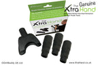The Genuine XtraHand hands-free dust extraction tool with three Professional Flexible Tapered Hose Adapters and retail packaging for use with most hose-mounted vacuums and dust extractors.