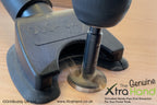 Using the Genuine XtraHand® hands-free dust extraction tool with a 35mm Forstner bit to drill a wardrobe PIR light aperture. Captures wood dust and debris at source during cabinet making, furniture installation and joinery work.