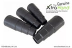 Four Genuine XtraHand Professional Flexible Pro Hose Adapters with stepped tapered edges, designed to fit a wide range of hose-mounted vacuums, dust extractors and power tool extraction ports.